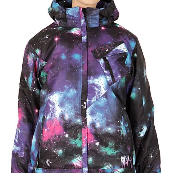CORE Powder Room 5000mm Retro Ski Snowboard Jacket - Galaxy Pattern - Size Large - Picture 5 of 6